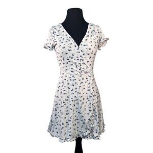 Floral Print Wrap Dress By Rue21 With Ruffled Hem & Sleeves  Size S